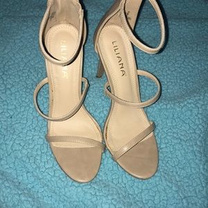 Strappy nude heels